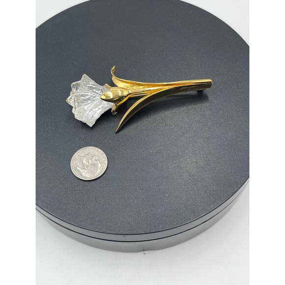 Swarovski Vintage Crystal Cala Lilly Tulip Flower Brooch Memories Collection - Picture 3 of 15